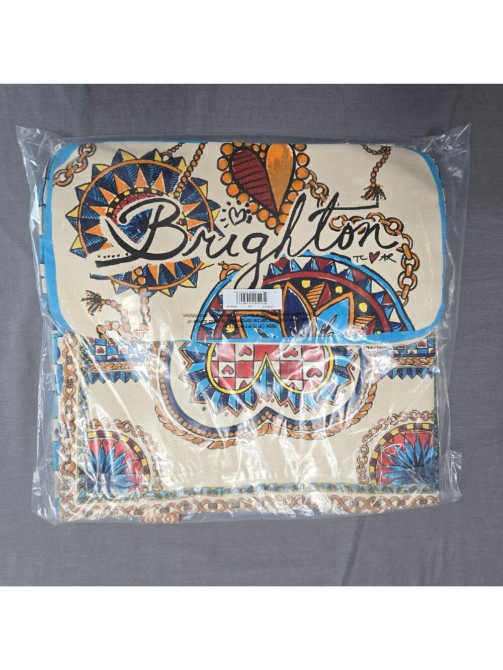 NEW Brighton Tote Bag Believe In Love Multicolor Canvas - Picture 3 of 4
